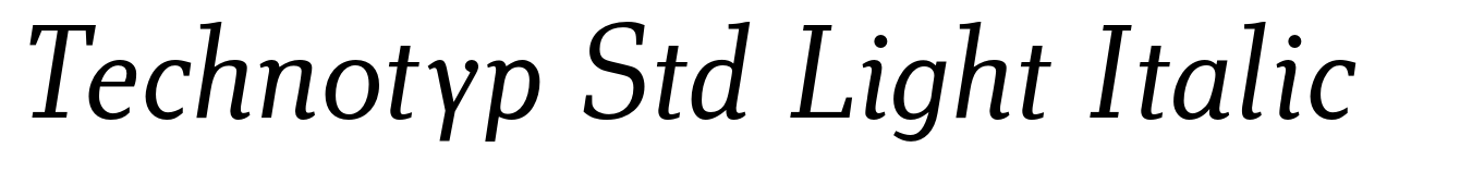 Technotyp Std Light Italic